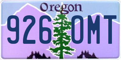 OR license plate 926OMT