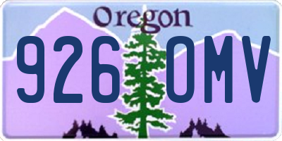 OR license plate 926OMV