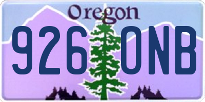 OR license plate 926ONB