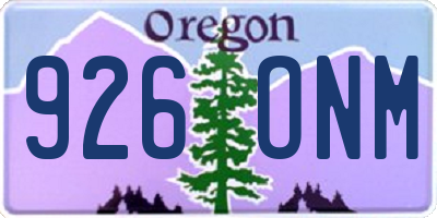 OR license plate 926ONM