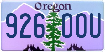 OR license plate 926OOU