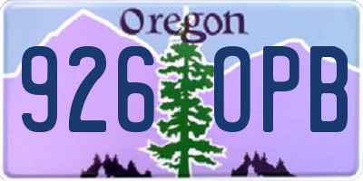 OR license plate 926OPB