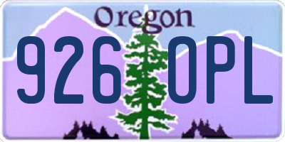 OR license plate 926OPL