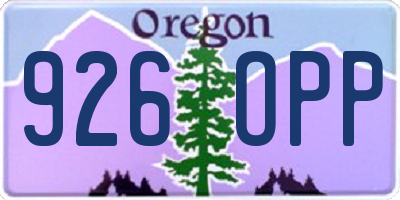 OR license plate 926OPP