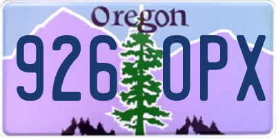 OR license plate 926OPX