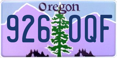 OR license plate 926OQF