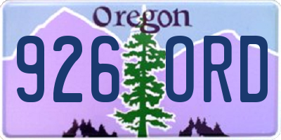 OR license plate 926ORD
