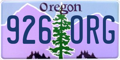 OR license plate 926ORG