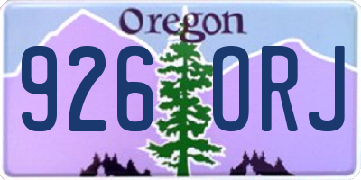 OR license plate 926ORJ