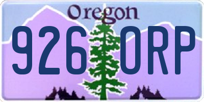 OR license plate 926ORP