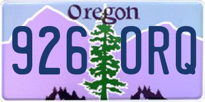 OR license plate 926ORQ