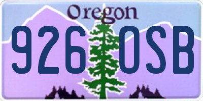 OR license plate 926OSB
