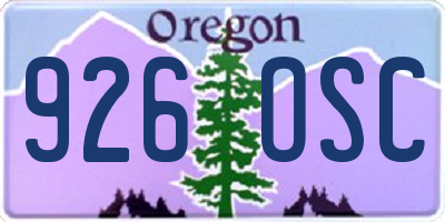OR license plate 926OSC