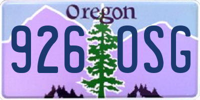 OR license plate 926OSG