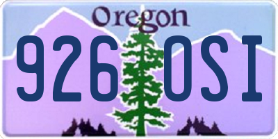 OR license plate 926OSI