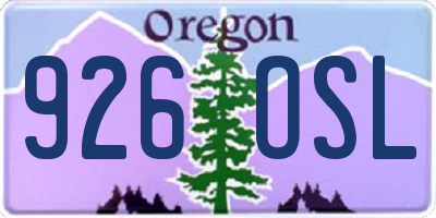 OR license plate 926OSL