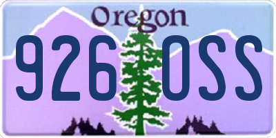 OR license plate 926OSS