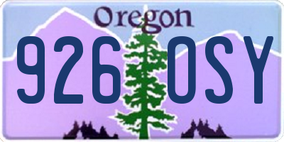 OR license plate 926OSY