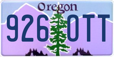 OR license plate 926OTT