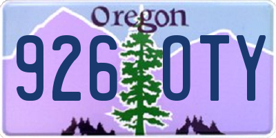 OR license plate 926OTY