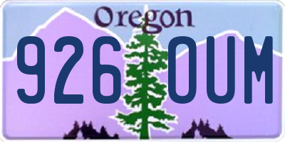 OR license plate 926OUM