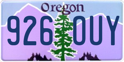 OR license plate 926OUY