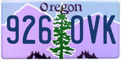 OR license plate 926OVK