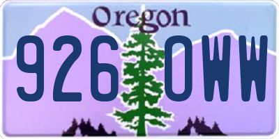 OR license plate 926OWW