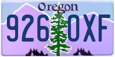 OR license plate 926OXF
