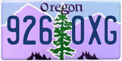 OR license plate 926OXG
