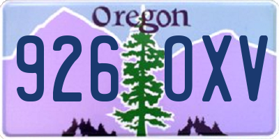 OR license plate 926OXV