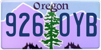 OR license plate 926OYB
