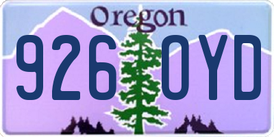 OR license plate 926OYD