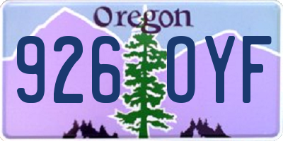 OR license plate 926OYF