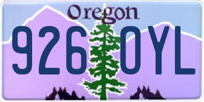 OR license plate 926OYL