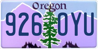 OR license plate 926OYU