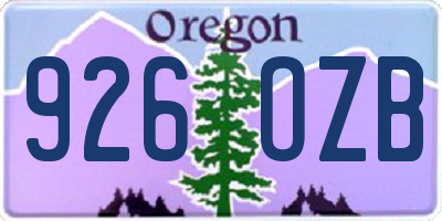 OR license plate 926OZB