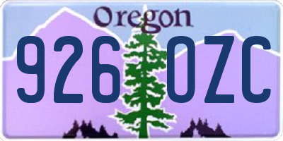 OR license plate 926OZC