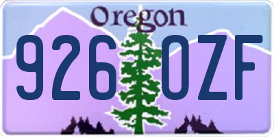 OR license plate 926OZF