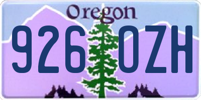 OR license plate 926OZH