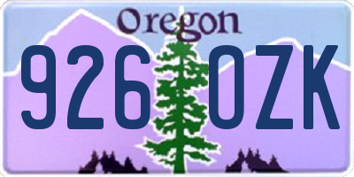 OR license plate 926OZK