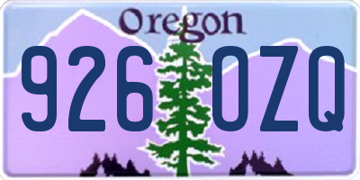 OR license plate 926OZQ