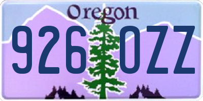 OR license plate 926OZZ