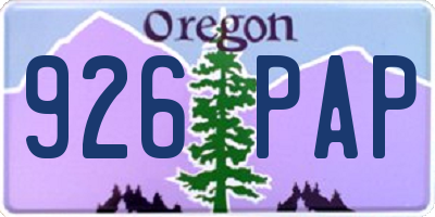 OR license plate 926PAP