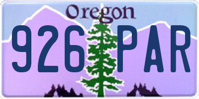OR license plate 926PAR