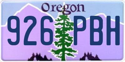 OR license plate 926PBH