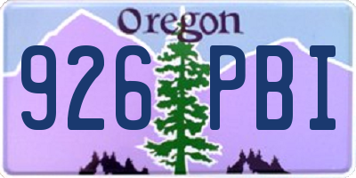 OR license plate 926PBI