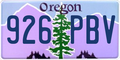 OR license plate 926PBV