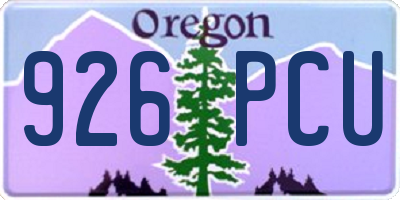 OR license plate 926PCU