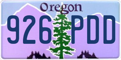 OR license plate 926PDD